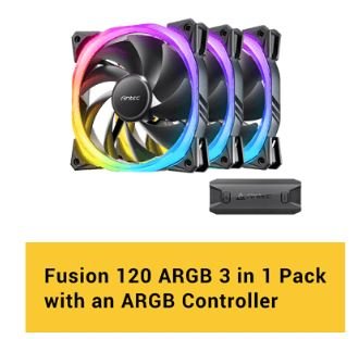 Picture of מאוררים למארז Antec Fusion 120mm ARGB 3PACK Fan And Conntroller