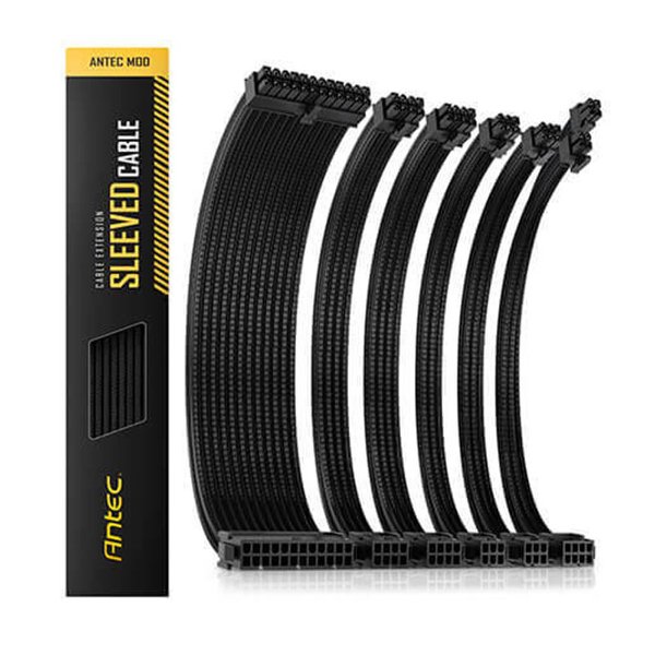 תמונה של סט כבלים מאריכים Antec Sleeved Extension PSU Cable Kit V2 Black