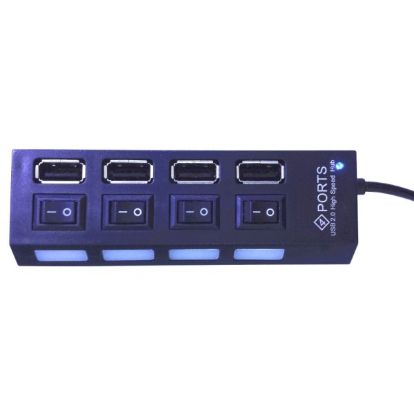 תמונה של מפצל 4 PORT USB 2.0 אקטיבי כולל חיבור מתח