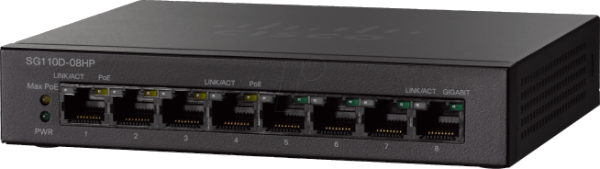 תמונה של מתג לא מנוהל Cisco 8 PORT POE 4+4 SG110/CBS110