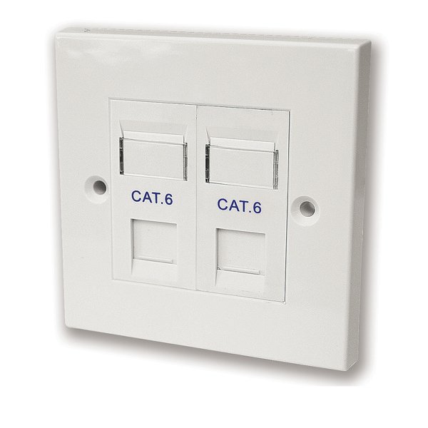 Picture of קופסא עם שתי יציאות ללא שקע RJ-45 Deep plastic box Cat6