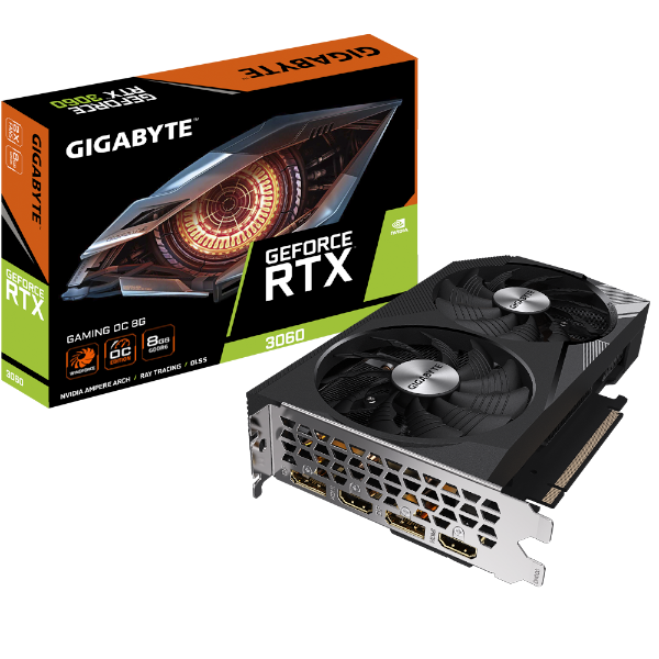 תמונה של כרטיס מסך Gigabyte RTX 3060 Gaming OC 8GB 2.0 GDDR6 Dual Fan