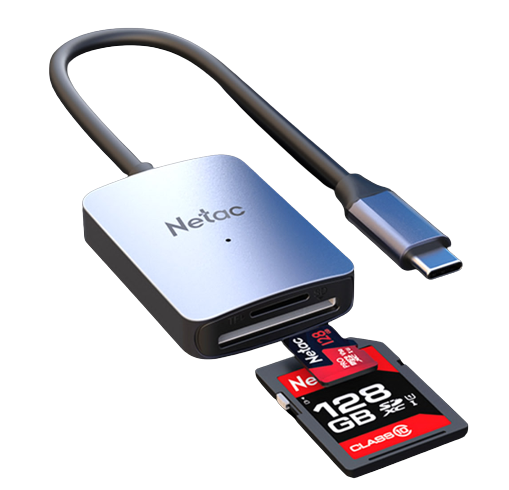 Picture of קורא כרטיסים Netac Memory card Reader WK12 usb 3.0 Type-C mSD/SD