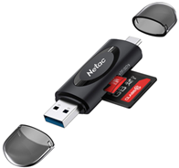 Picture of קורא כרטיסים Netac Card READER WK14 USB3.0+TYPE-C Msd/SD Black