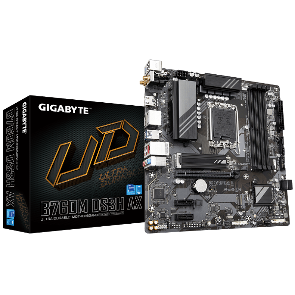 תמונה של לוח Gigabyte B760M DS3H AX DDR5 Micro-ATX WIFI6 LGA1700