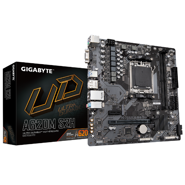 Picture of לוח למעבדי Gigabyte A620M S2H DDR5 Micro-Atx DP HDMI VGA AM5 AMD