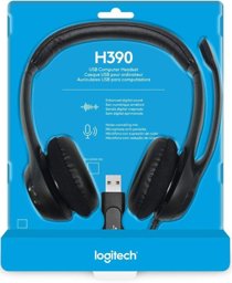 Picture of אוזניות ומיקרופון Logitech H390 USB Headphones Black