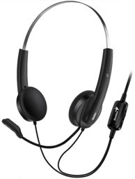 תמונה של אוזניות ומיקרופון Volume Control Genius HS-220U BLK USB