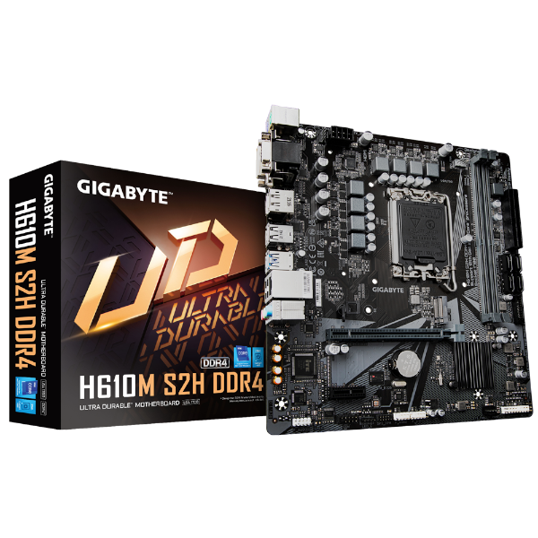 תמונה של לוח לאינטל דור 12 Gigabyte H610M S2H 1.3 DDR4 VGA DVI DP HDMI