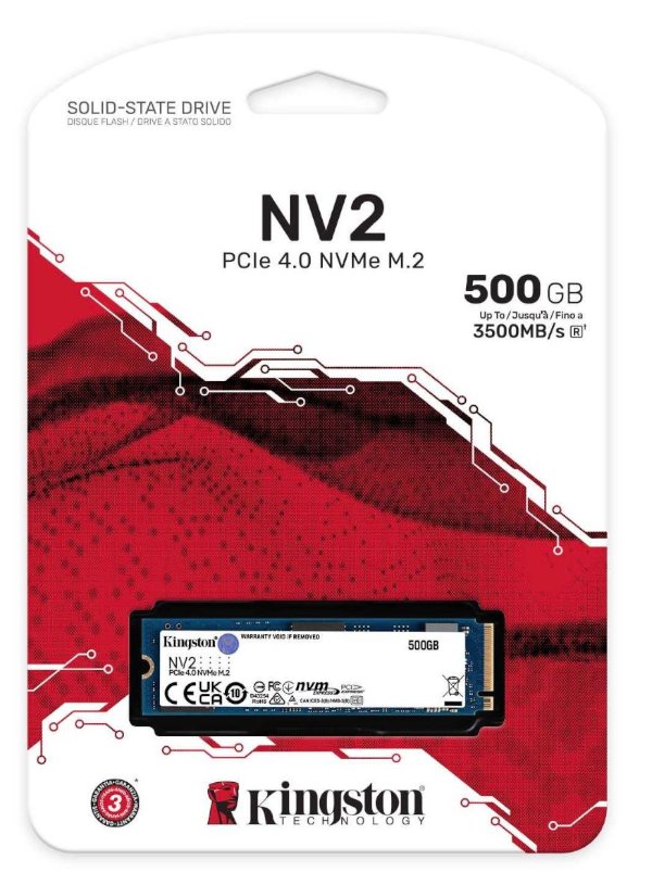 תמונה של דיסק פנימי Kingston NV2 500GB NVME GEN 4.0 4X4 M.2 2280