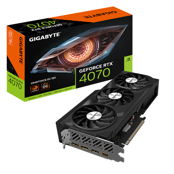 תמונה של כרטיס מסך Gigabyte RTX 4070 WindForce OC 12GB