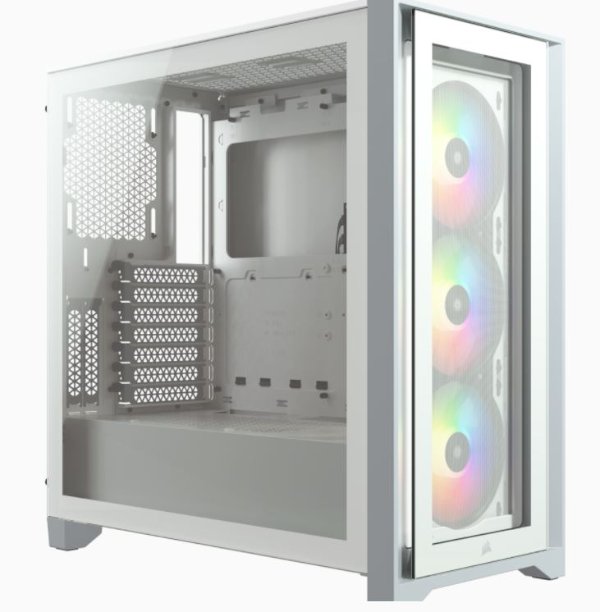 Picture of מארז CORSAIR iCUE 4000X RGB Tempered Glass Mid-Tower ATX WHITE