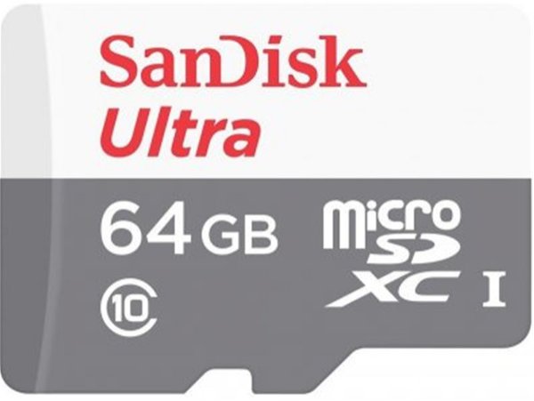 תמונה של כרטיס זיכרון ללא מתאם SanDisk Ultra MicroSDHC UHS-I C-10 64GB
