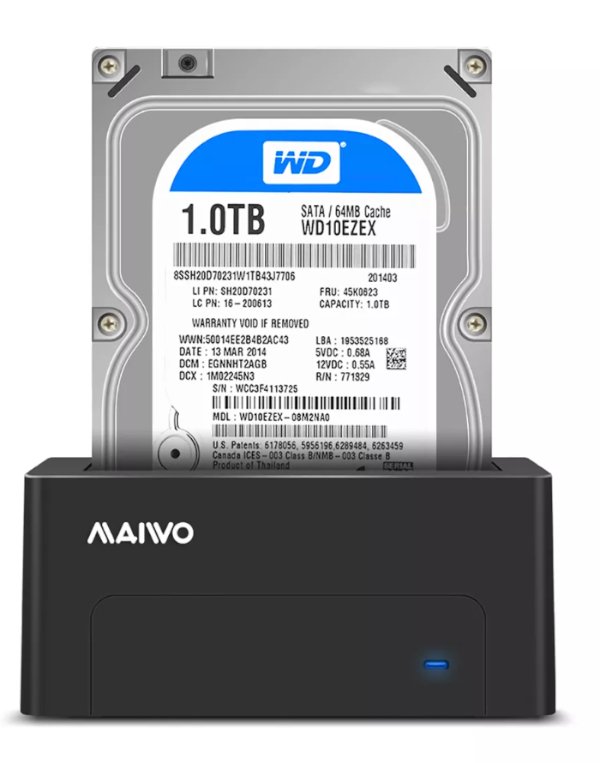 תמונה של תחנת עגינה לדיסק בודד 3.5/2.5 MAIVO Single HDD DOCKING STATION